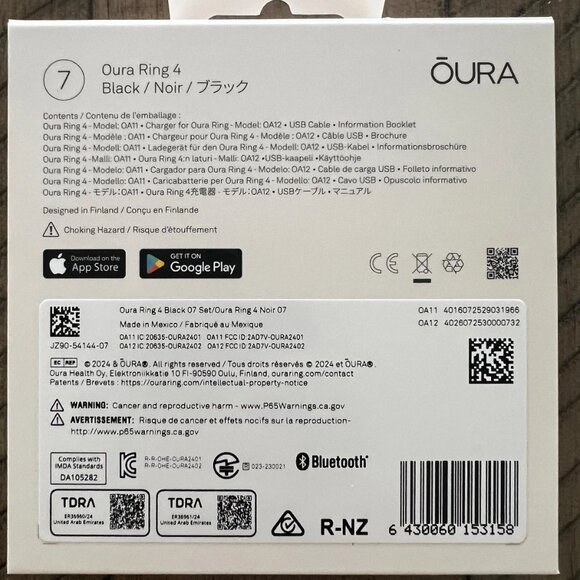 Oura Ring Gen 4 Smart Ring Size 7 Activity Tracker BLACK - Picture 2 of 4